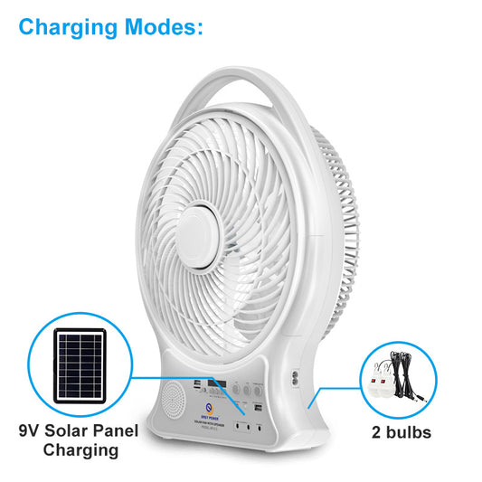 12-Inch Solar-Powered Portable Fan