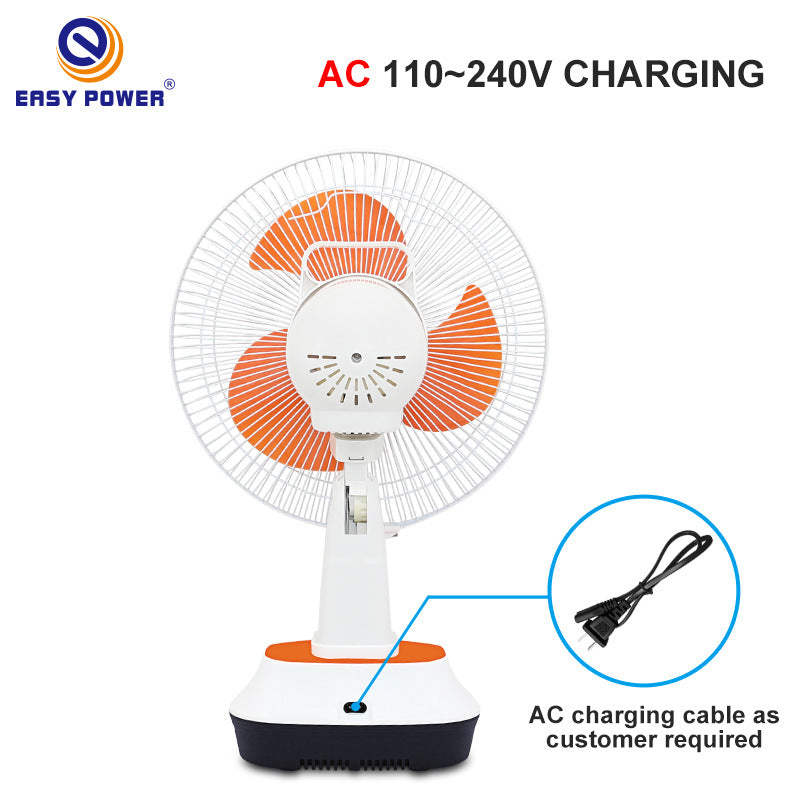 Portable 12-Inch Solar Rechargeable Camping Fan