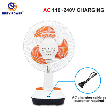 Portable 12-Inch Solar Rechargeable Camping Fan