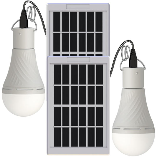 FLYHOOM Dusk to Dawn Portable Solar LED Bulb Lights 2-Pack