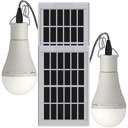 FLYHOOM Dusk to Dawn Portable Solar LED Bulb Lights 2-Pack
